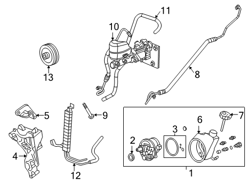 2009 GMC Sierra 3500 HD P/S Pump & Hoses, Steering Gear & Linkage Outlet Hose Diagram for 15804952
