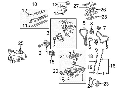 2008 Chevrolet Equinox Filters Manifold Gasket Diagram for 12615628