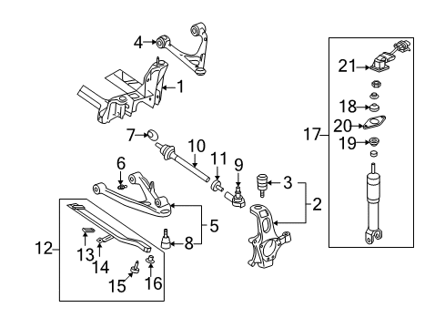 2006 Chevrolet Corvette Rear Suspension, Lower Control Arm, Upper Control Arm, Ride Control, Suspension Components Seal, Rear Suspension Upper Control Arm Ball Stud Diagram for 19180152