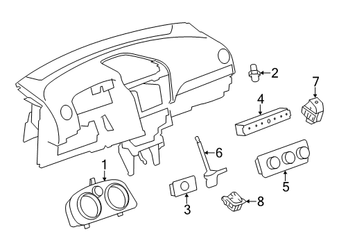 2012 Chevrolet Captiva Sport Cluster & Switches, Instrument Panel Cluster Diagram for 23209121