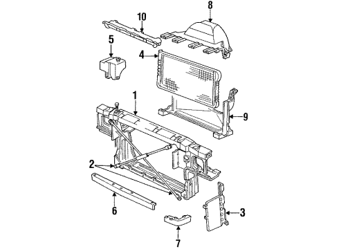 1993 Buick Commercial Chassis Radiator & Components, Cooling Fan Shroud, Engine Coolant Fan Upper Diagram for 10100812