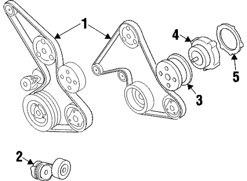 1991 Chevrolet Beretta Water Pump, Belts & Pulleys Belt-Generator Diagram for 24573331