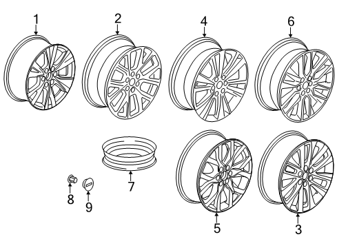 2022 Cadillac XT6 Wheels Wheel, Alloy Diagram for 84520430