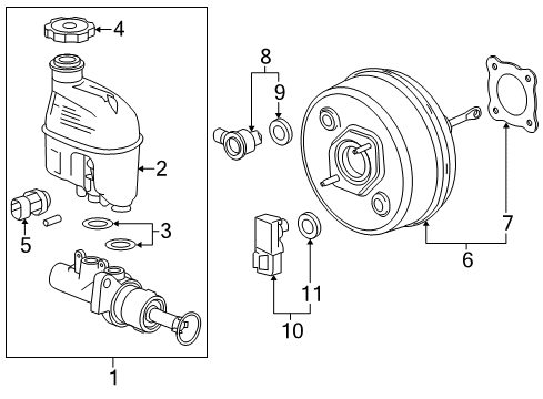 2008 Saturn Aura Hydraulic System Booster Asm, Power Brake (Remanufacture) Diagram for 19208154
