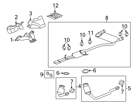2008 Saturn Vue Exhaust Components, Exhaust Manifold Heat Shield Diagram for 12572879