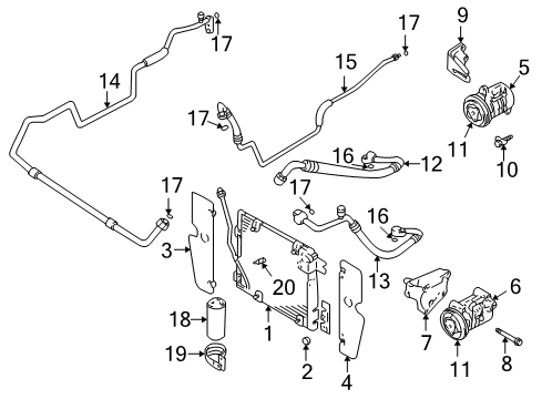 2001 Chevrolet Tracker A/C Condenser, Compressor & Lines Clutch Asm, Magnet (On Esn) Diagram for 91176337