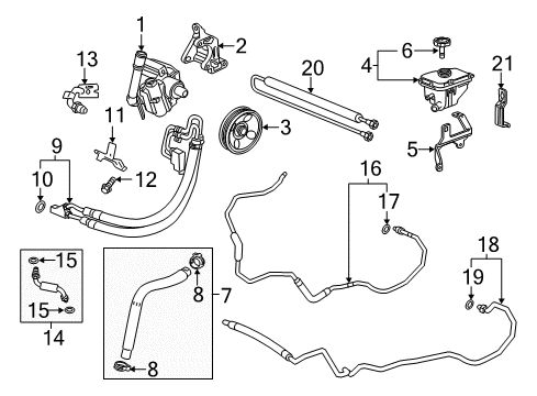 2019 Cadillac XTS P/S Pump & Hoses, Steering Gear & Linkage Cooler Pipe Diagram for 13280139