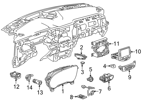 2018 Chevrolet Traverse Switches Cluster Assembly Diagram for 84342510
