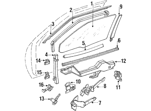 1992 Pontiac Grand Prix Front Door Switch Asm-Side Window Diagram for 10063385