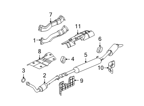 2007 Chevrolet Uplander Exhaust Components 3Way Catalytic Convertor Assembly (W/ Exhaust Manifold P Diagram for 25817493