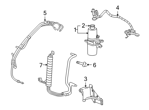 2006 Chevrolet Silverado 1500 P/S Pump & Hoses, Steering Gear & Linkage Power Steering Pump Diagram for 15270264