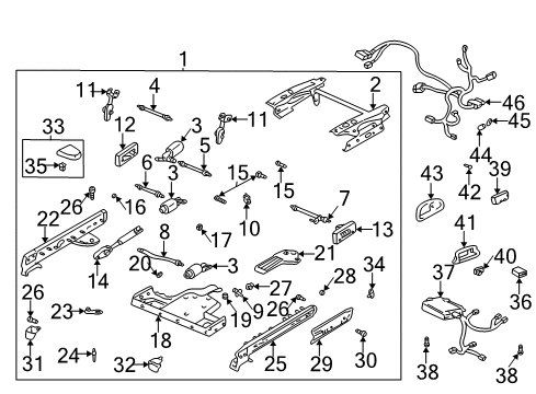 2003 Buick LeSabre Tracks & Components Module Screw Diagram for 11509231