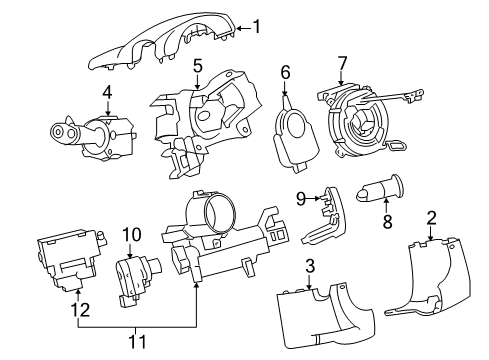 2011 Chevrolet Traverse Shroud, Switches & Levers Switch Housing Diagram for 25993531