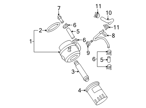 2006 Buick Rendezvous Oil Cooler Oil Cooler Adapter Diagram for 24504107