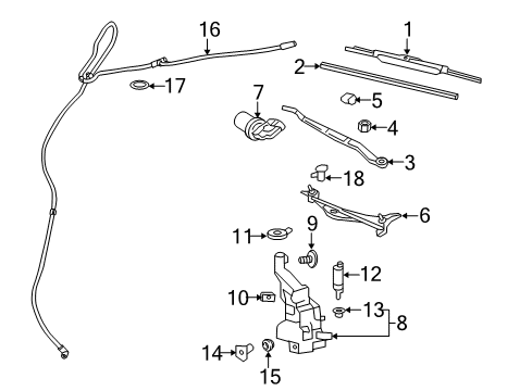 2012 Cadillac CTS Wiper & Washer Components Wiper Insert Diagram for 15890057