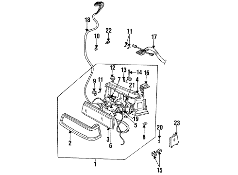 1987 Buick Electra Headlamps Headlamp Assembly-Right Diagram for 16506422