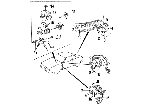 1988 Buick Riviera ABS Components Cruise Servo Screw Diagram for 11508256