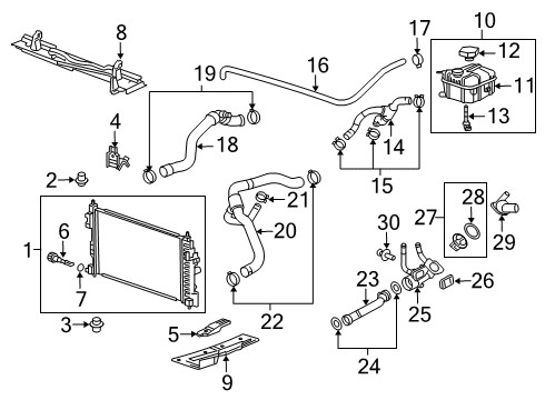 2011 Buick Regal Powertrain Control Radiator Assembly Diagram for 22762530