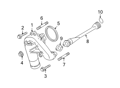 2014 Chevrolet Express 2500 Cooling System, Radiator, Water Pump, Cooling Fan Outlet Pipe Gasket Diagram for 12635594