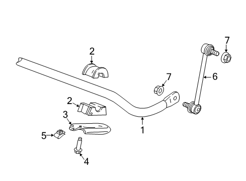 2018 Cadillac CT6 Stabilizer Bar & Components - Front Stabilizer Link Nut Diagram for 11547349