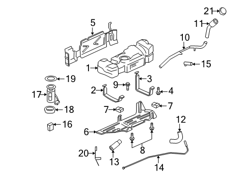 2005 Chevrolet Trailblazer EXT Fuel Supply Fuel Gauge Sending Unit Diagram for 19177712