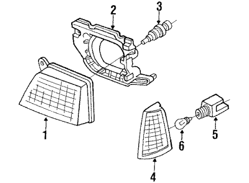 1992 Pontiac LeMans Headlamps Composite Headlamp Assembly (LH) Diagram for 16504489
