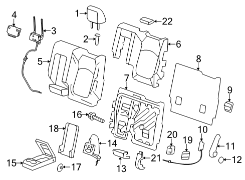 2013 Buick Enclave Second Row Seats Seat Belt Bezel Diagram for 15900537