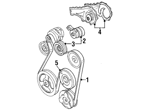 1993 Cadillac Eldorado Water Pump, Belts & Pulleys Serpentine Idler Pulley Diagram for 1627264