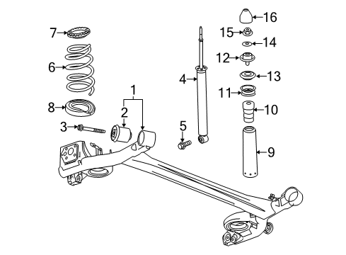 2015 Chevrolet Spark Rear Suspension Axle Beam Bushing Diagram for 95164534