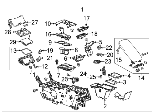 2016 Chevrolet Impala Center Console Retainer Asm-Accessory Power Receptacle *Black Diagram for 84090238