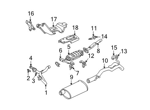 1995 Chevrolet S10 Exhaust Components 3Way Catalytic Convertor Assembly Diagram for 25160211