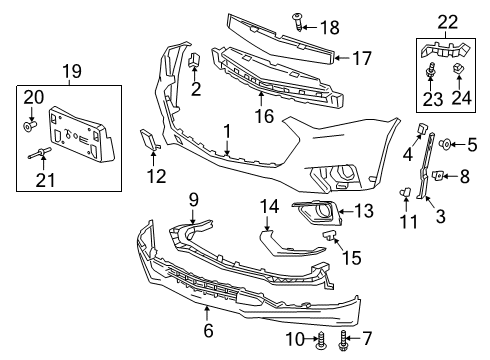 2021 Chevrolet Traverse Bumper & Components - Front Insulator Bolt Diagram for 11547321
