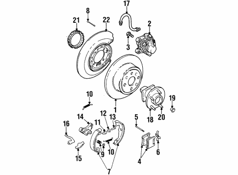 2000 Cadillac Catera Anti-Lock Brakes Wheel Bolt Diagram for 90473457