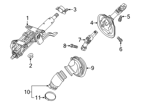 2020 Cadillac XT4 Steering Column & Wheel, Steering Gear & Linkage Boot Clamp Diagram for 11548288