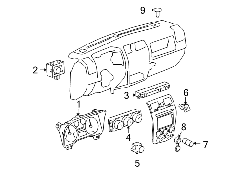 2010 Hummer H3 Instruments & Gauges Instrument Panel Gage CLUSTER Diagram for 25946694