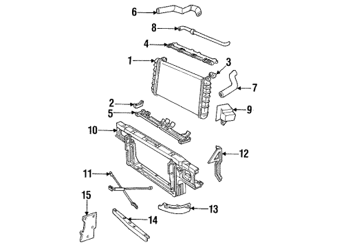 1993 Cadillac Fleetwood Cooling System, Radiator, Cooling Fan Motor Kit, Engine Coolant Fan Diagram for 88890702