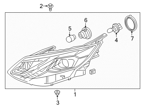 2019 Chevrolet Volt Bulbs Composite Assembly Diagram for 84106557