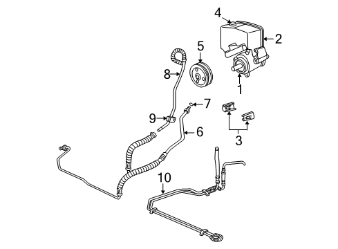2003 Chevrolet Impala P/S Pump & Hoses, Steering Gear & Linkage Pipe Asm-P/S Pump Inlet Diagram for 26077754