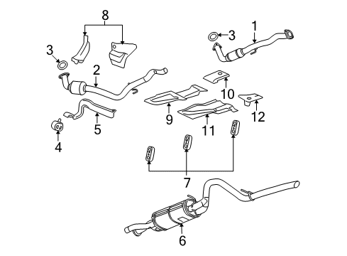 2008 Chevrolet Suburban 2500 Exhaust Components 3Way Catalytic Convertor Assembly (W/ Exhaust Manifold P Diagram for 15092757