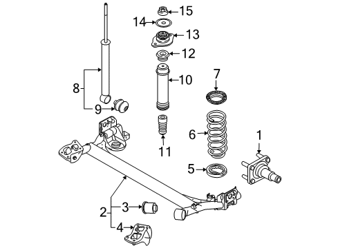 2011 Chevrolet Aveo5 Rear Suspension Shock Diagram for 96980829
