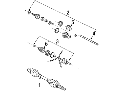 1994 Pontiac Trans Sport Drive Shaft - Front Joint Kit, Boot & Tripot, Right Hand Diagram for 26025700