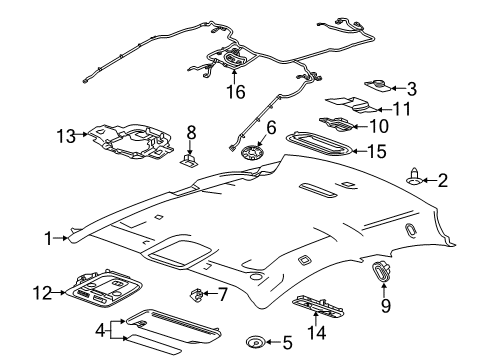 2014 Cadillac ELR Interior Trim - Roof Microphone Tape Diagram for 19299353