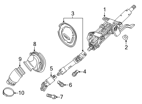 2018 Buick Regal TourX Steering Column & Wheel, Steering Gear & Linkage Column Assembly Diagram for 84192523