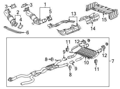2019 Cadillac ATS Exhaust Components Converter & Pipe Diagram for 12679573