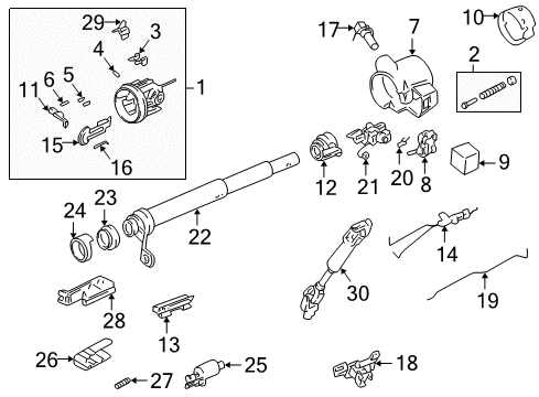 1993 GMC Safari Ignition Lock Spring Kit, Steering Column Tilt Upper Diagram for 7844650