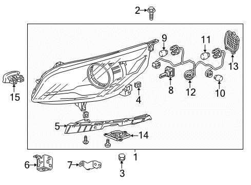 2014 Chevrolet Malibu Headlamps Composite Headlamp Diagram for 23285542