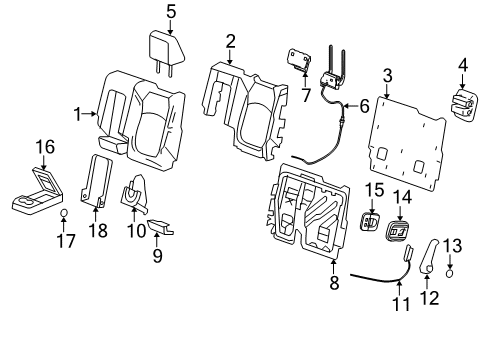 2017 Chevrolet Traverse Second Row Seats Armrest Diagram for 23430823