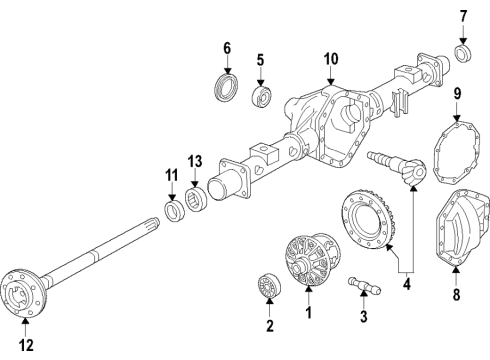 2021 Chevrolet Silverado 1500 Rear Axle, Differential, Propeller Shaft Outer Bearing Diagram for 22943109