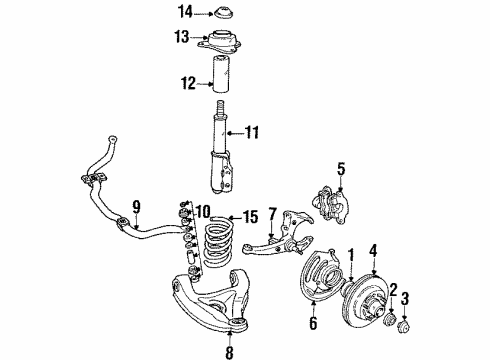 1987 Pontiac Firebird Front Brakes Piston-Brake Caliper Diagram for 10104482