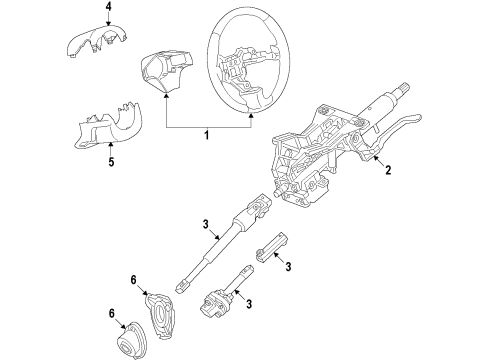 2013 Cadillac ATS Steering Column & Wheel, Steering Gear & Linkage Lower Column Cover Diagram for 22737223